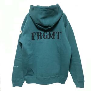 XS　MONCLER FRAGMENT 22AW ジップパーカー　緑 FRGMT　フーディー　モンクレール　フラグメント　ジーニアス　HF 藤原ヒロシ