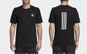 adidas メンズ ID ファット 3ストライプ Tシャツ 黒 L アディダス トレーニング ブラック 半袖 Lサイズ DP3105