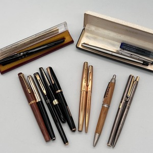 【Y-33】万年筆　MONTBLANC PARKER PLATINUM WATERMAN PILOT 14K585 14K 18K 750 刻印多数 他 小泉純一郎ボールペン など 筆記未確認　