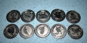 ポケモンバトルコイン 10枚 カビゴン・ディグダ・ビカチュウ・ライチュウ等 ポケモンメダル