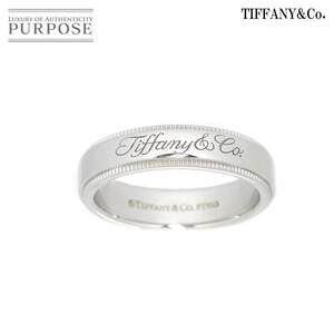 ティファニー TIFFANY&CO. ノーツ ミルグレイン 6.5号 リング 幅4mm Pt プラチナ 指輪 Nots Milgrain Ring 90185912