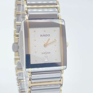 【1円スタート】稼働品 RADO ラドー DIASTAR ダイヤスター 160.0281.3N スクエア シルバー文字盤 デイト クオーツ メンズ腕時計