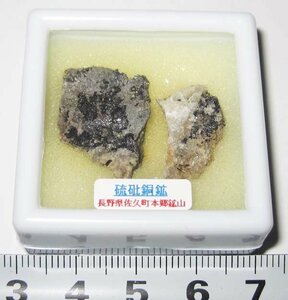 日本の鉱物ミニコレクション　長野県余地本郷鉱山の硫砒銅鉱　no2