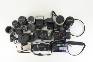 フィルムカメラ 6点 カメラレンズまとめ RICOH KONICA Panasonic PENTAX OLYMPUS TAKUMAR C35 C-X200Z AutoboyA 1：1.8 005IFIIW21