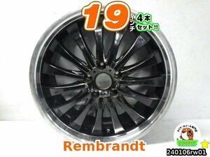 【中古】Rembrandt ブラポリ/スポーク 19x8.5J+45/9.5J+45/114.3/5H 19インチ ホイール4本セット レクサスSC,ソアラ,クラウン,シーマ