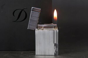 【美品】S.T.Dupont デュポン ギャッツビー シルバー 高級ガスライター 着火確認済み 喫煙具 煙草【PR60】
