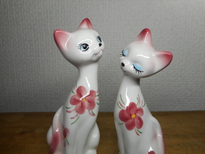 昭和レトロ　猫　陶器製　フィギュア　陶器　置物　ネコ　ビンテージ
