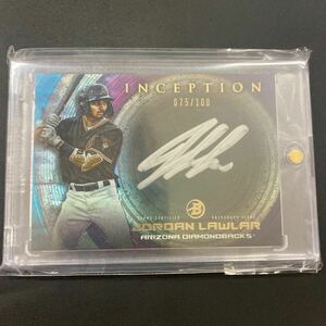 JORDAN LAWLAR auto topps bowman inception 2022 銀ペン　直筆サインカード ダイアモンドバックス　トッププロスペクト　rc 