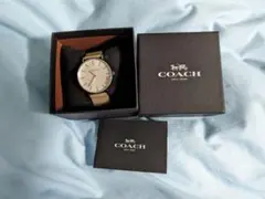 COACH コーチ 腕時計 ペリー クォーツ シルバー レザー