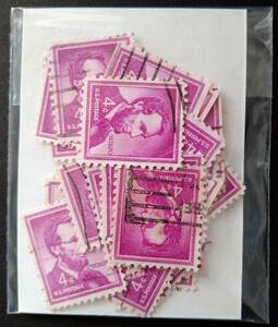 アメリカ・普通切手・１９５４年シリーズ（リンカーン）【使用済】（３０枚）