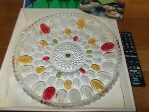 曽我ガラス 洋皿 プレート 大型 デザート 昭和アンティーク