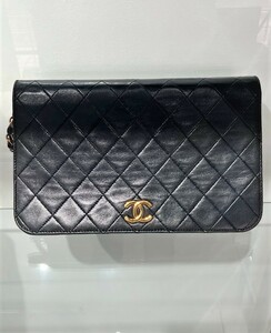 【ITSSZCGIXVY8】CHANEL シャネル マトラッセ フルフラップ Ｓチェーン プッシュロック ＧＤ金具 