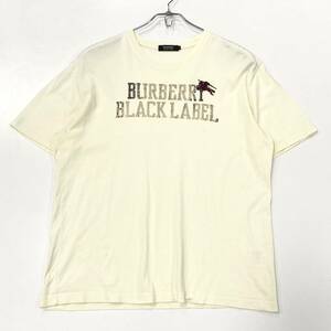 BURBERRY BLACK LABEL(バーバリーブラックレーベル)半袖Tシャツ センターロゴ メンズ3 アイボリー系
