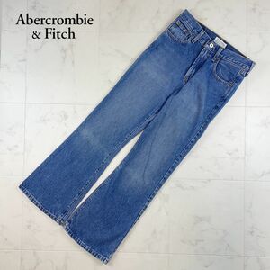 美品 Abercrombie & Fitch アバクロ ブルージーンズ セミフレアデニムパンツ ボトムス メンズ ブルー サイズ14*WB16