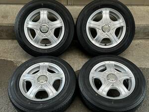 【中古】社外アルミホイール 13インチ 4.5J+43 12穴 ダンロップEC202 145/80R13 19年製　夏タイヤセット【全国送料無料！】軽自動車等 