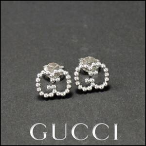 GUCCI 390995 J8400 0702 Ag925 ボールチェーンインターロッキングG ピアス SV925 グッチ