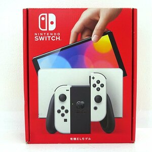 ★中古★【タバコ臭有】Nintendo Switch 本体 Joy-Con(L)/(R)ホワイト 有機ELモデル HEG-S-KAAAA (スイッチ/1円～)★【GM649】