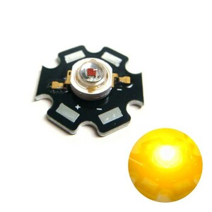 Edison POWER LED 1W 黄色 EDEA-1LA3 星型ヒートシンク付き 10個