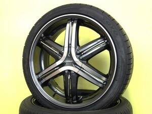 S3794 新品 4本 ESTATUS スタイル FX66 7.5J +48 5H 114.3 ガンメタP 中古 225/40R19 エスティマ プリウスα マークX ヴェゼル オデッセイ