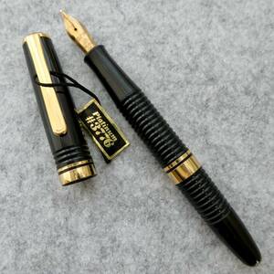 プラチナ万年筆 #3776 ギャザード 最初期モデル 14K. 極太 エボナイト製ペン芯