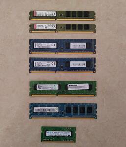 PC用メモリ　７個まとめて　PC3L-12800　PC3-12800　4GB　2GB　中古品　DDR3　1600