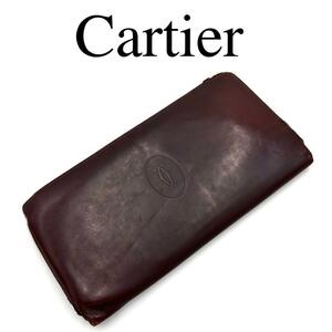 Cartier カルティエ 長財布 札入れ マストライン ワンポイントロゴ