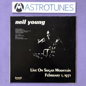 良盤 激レア ニール・ヤング 1971年 LPレコード Neil Young Live On Sugar Mountain February 1, 1971 米国盤 オリジナル盤 ブート盤