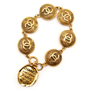 中古良品 シャネル ブレスレット ココマーク カンボンプレート 31 RUE CAMBON CHANEL GP ゴールド アクセサリー フランス製 ヴィンテージ