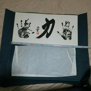 非売品？超貴重☆大相撲☆九重？☆特大☆手形色紙☆(サイズ約64×33cm)※裏面シワ汚れあり☆残1