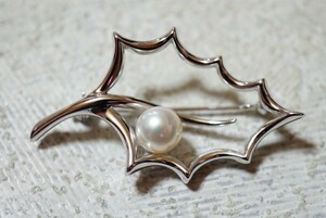 1575 ミキモト/MIKIMOTO 本真珠 パール シルバー ブローチ ヴィンテージ アクセサリー SILVER刻印 冠婚葬祭 ブランド アコヤ真珠 装飾品