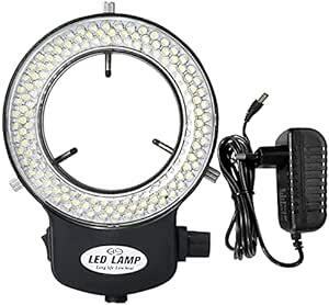 Shengshou LEDリング照明ライト 実体顕微鏡用LED照明装置 144 LEDビーズ 光源輝度調整可能 実体顕微鏡用二重巻