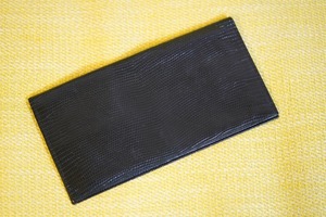 フランス製 ダンヒル dunhill リザード 財布 札入れ ブラック 黒