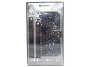 送料無料 iPhone 13 Pro用 LeSportsac ロング＆ハンドストラップ付きブックタイプケース Barre Noir レスポートサック 手帳型