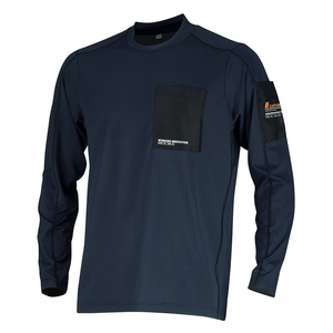 シェイドドライナーEX クルー長袖シャツ（ネイビー/LL）速乾 遮熱 UVカット ストレッチ 消臭 動きやすい 後襟高