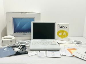 D(0312x3) Apple ibook G4 モデル A1134 mac ケーブル マウス 取説 iWork 05 付属 ホワイト ノートパソコン ★ジャンク ★商品説明必読