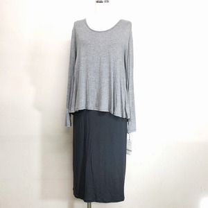 【新品】DOUBLE STANDARD CLOTHING（ダブルスタンダードクロージング ) ワンピース グレー+ダークグレー 38 / 02012