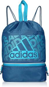 【KCM】Z-bag-77★展示品★【adidas/アディダス】ジュニア　スイムバッグ　スイミング　水泳　プール　2ROOM BAG　FTM30　 ブルー　7L