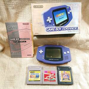 ゲームボーイ アドバンス バイオレット Game Boy ADVANCE violet　ソフト３個　良好美品　動作確認済み