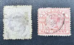 ビクトリア 切手 1889年 1/2 . 2 ペンス ビクトリア女王