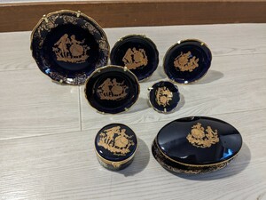 【F714】 LIMOGES CASTEL おまとめ リモージュ キャッスル FRANCE フランス 22K GOLD ゴールド 金彩 飾り皿 絵皿 プレート 小物入れ 小皿