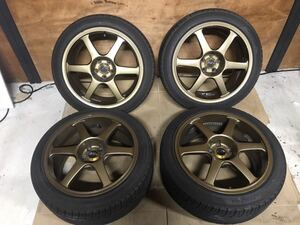 YOKOHAMA　AVS　モデル6　17インチ　8J　PCD100　5穴　ET35　ハブ径73mm　タイヤ：PRACTIVA　215/45R17　2022年　4本