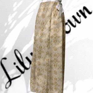 新品 Lily Brown リリーブラウン オリエンタル柄 マーメイドライン ロングスカート ベージュ size 1 レディース