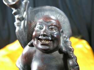 唐木寿老人像 中国　木彫　神像　七福神　縁起物　