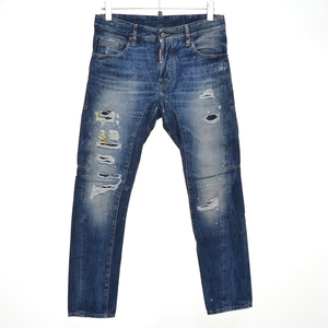 ●493931 DSQUARED2 ディースクエアード ●デニムパンツ ジーンズ TIDY BIKER JEAN S74LA0896 サイズ44 ダメージ加工 メンズ イタリア製