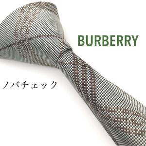 BURBERRY バーバリー 美品 ネクタイ 高級シルク ノバチェック 緑