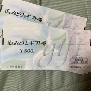 花とみどりのギフト券 2025年12月迄 500円10枚　5千円分