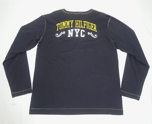 TOMMY HILFIGER（トミーヒルフィガー）／長袖 刺繍アーチロゴカットソー・Tシャツ-sizeXL- ／管CPVW