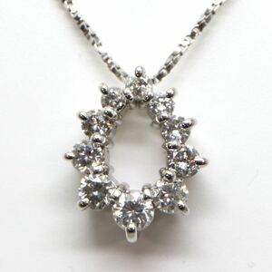 ◆Pt900/Pt850 天然ダイヤモンドネックレス◆A 約3.9g 約44.5cm diamond jewelry ジュエリー necklace EB5/EB5