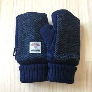 美品 BEAMS Harris Tweed Fingerless Glove ビームス ハリスツイード フィンガーレスグローブ 手袋 別注品 限定アイテム スコットランド