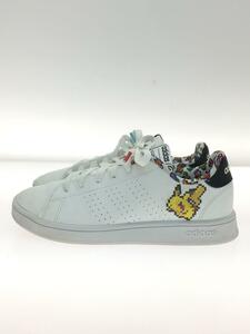 adidas◆キッズスニーカー/21cm/POKEMON ADVANTAGE/フェイクレザー/WHT/EG1999